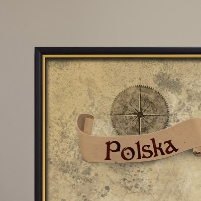 Mapa Zdrapka Polski w ramie