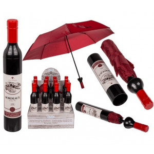 Składany parasol - butelka czerwonego wina
