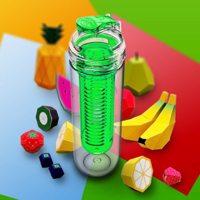 Eko-Trinkflasche mit Früchtebehälter 800ml
