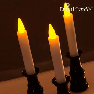 Elektrische Kerze aus Wachs – Kerzenständer (3St.)