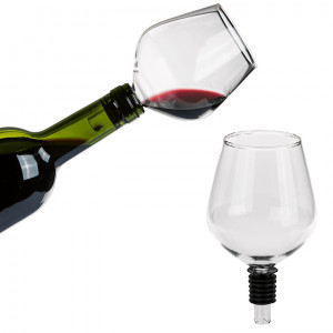 Flaschenaufsatz - Weinglas