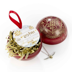 Harry Potter - Weihnachtskugel mit Halskette - goldener Schnatz