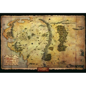Hobbit - Poster Karte von Mittelerde