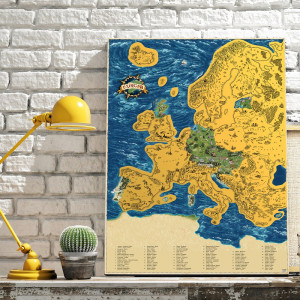 Stieracia mapa Európy DELUXE XL