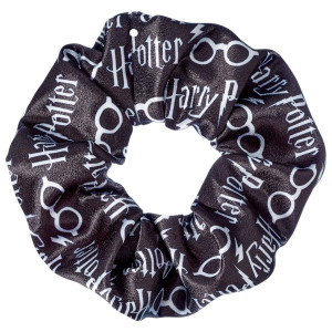 Harry Potter - saténová gumička do vlasov - Logo a okuliare