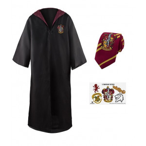 Harry Potter - Chrabromilský čarodejnícky plášť s kravatou a tetovačkami