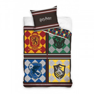 Harry Potter - posteľné obliečky Rokfortské fakulty 160x200