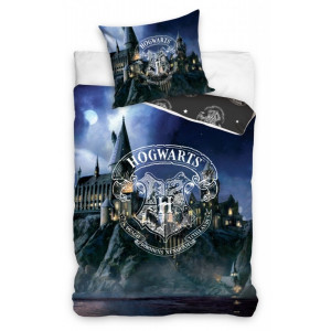 Harry Potter - posteľné obliečky Rokfort 140x200 - modré