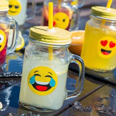 Retro smoothie poháre - 6ks emoji 