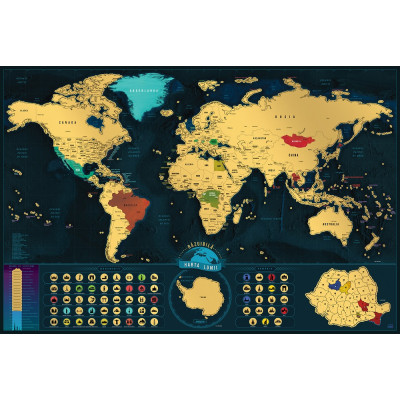Harta răzuibilă a lumii – Varianta Românească Deluxe XL