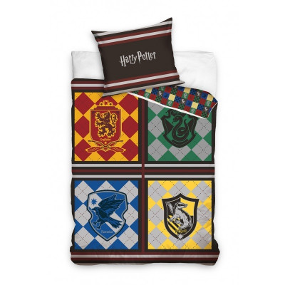 Harry Potter - lenjerie de pat Facultățile Hogwarts 160x200