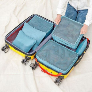 Set organizatoare de călătorie pentru valiză - albastru