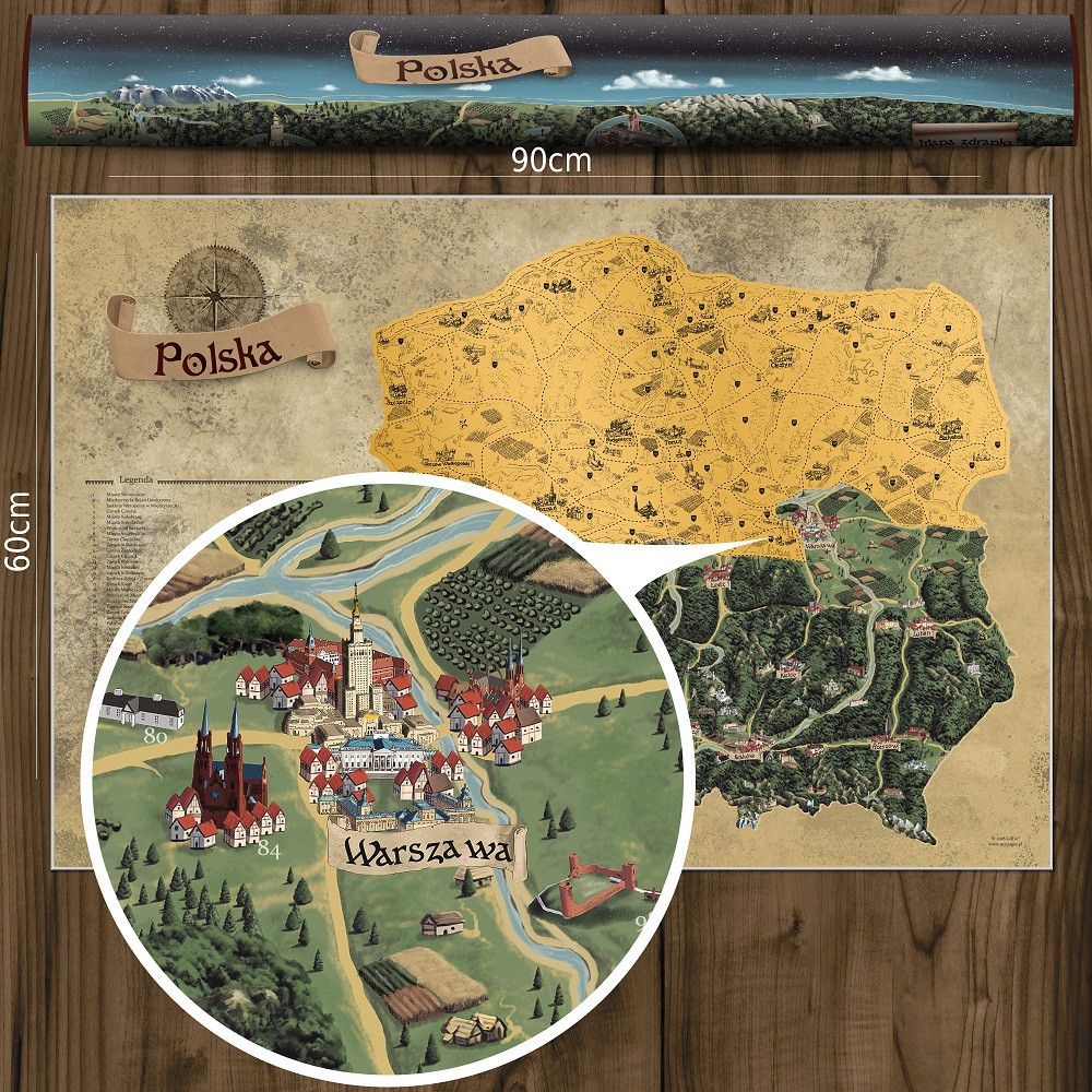 Mapa zdrapka Polski